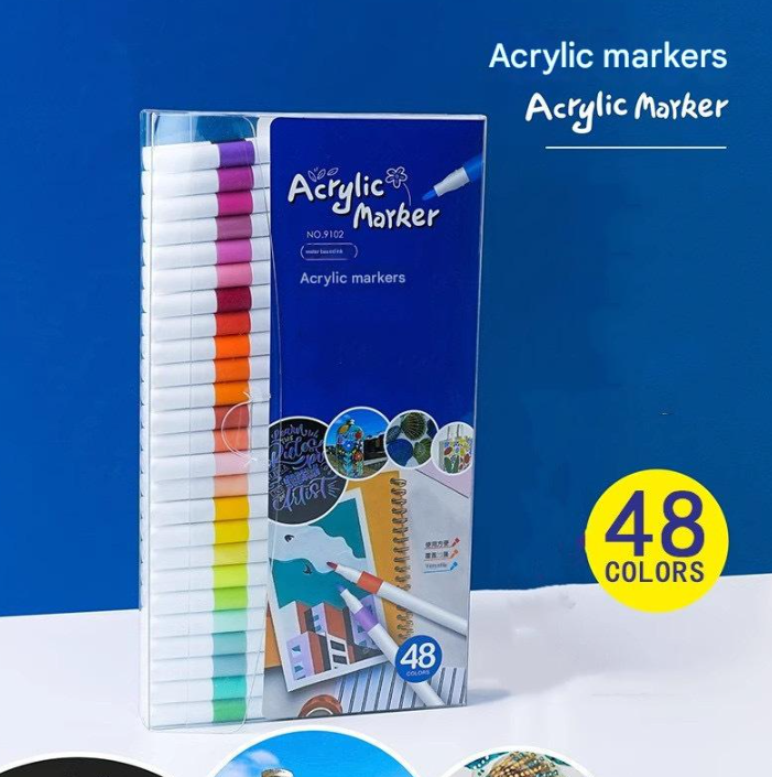 12/24/36/48/60/80 pcs Children Acrylic Marker Set