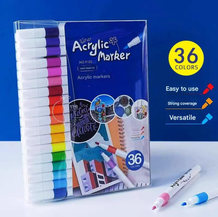 12/24/36/48/60/80 pcs Children Acrylic Marker Set