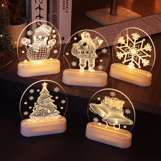 LED Lights 3D Acrylic Christmas Decorations