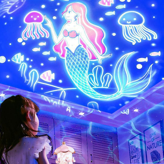 Rotating Projection Night Lamp Music Box