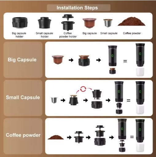 3-in-1 Portable Capsule Coffee Machine