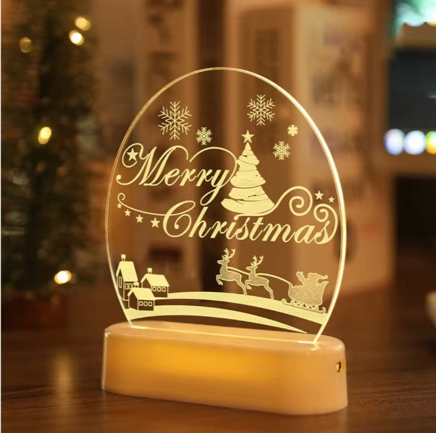LED Lights 3D Acrylic Christmas Decorations