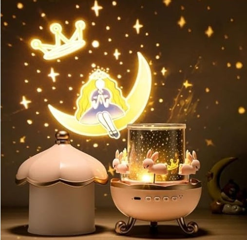 Rotating Projection Night Lamp Music Box