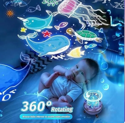 Rotating Projection Night Lamp Music Box