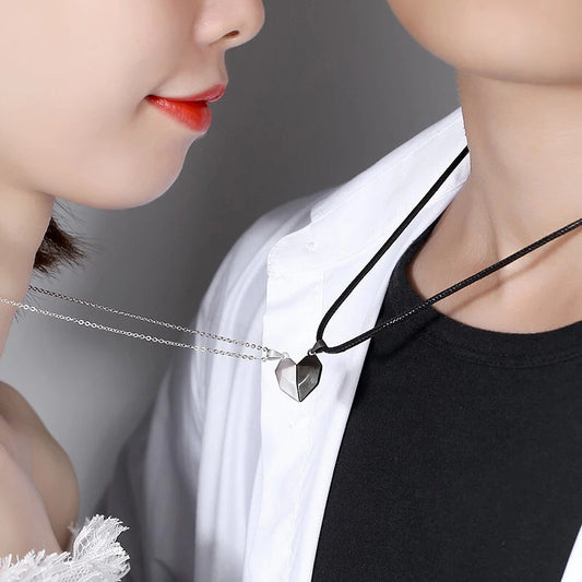 Couple Magnetic Heart Necklace