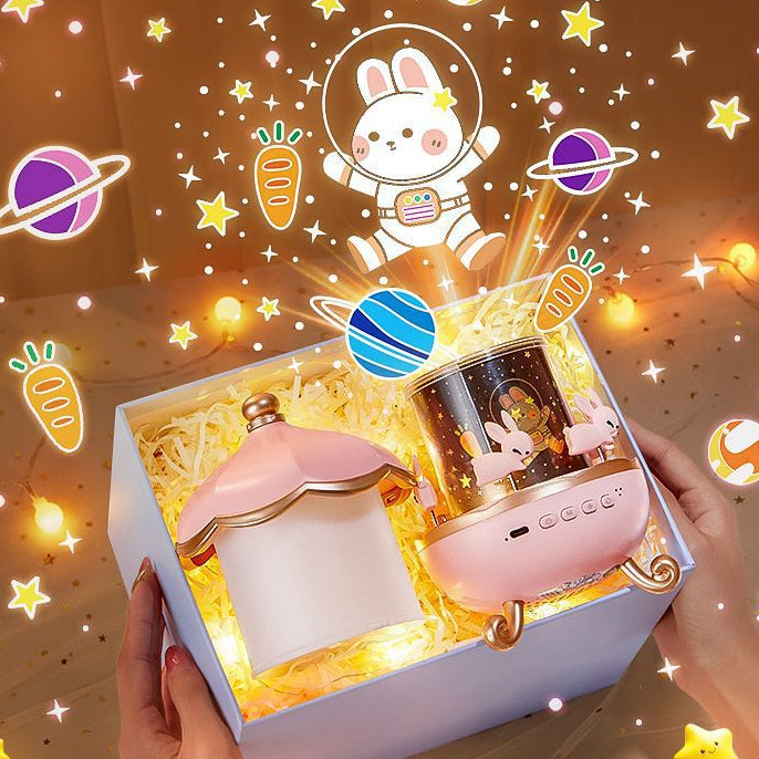 Rotating Projection Night Lamp Music Box