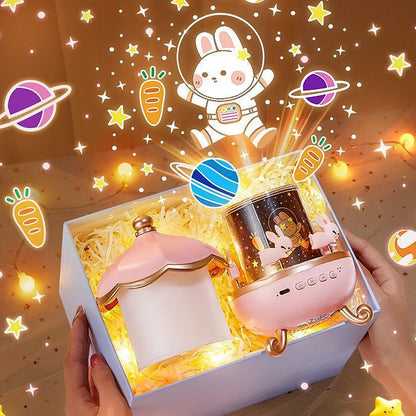 Rotating Projection Night Lamp Music Box