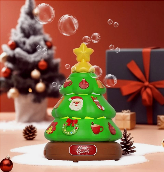 DIY Christmas Tree Bubble Machine with Rotating Music Box and Lights