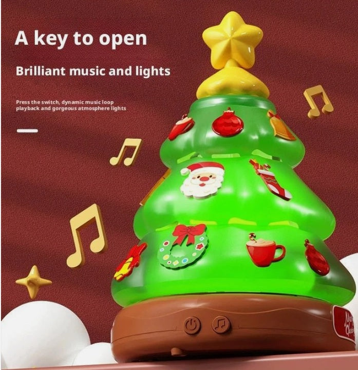 DIY Christmas Tree Bubble Machine with Rotating Music Box and Lights