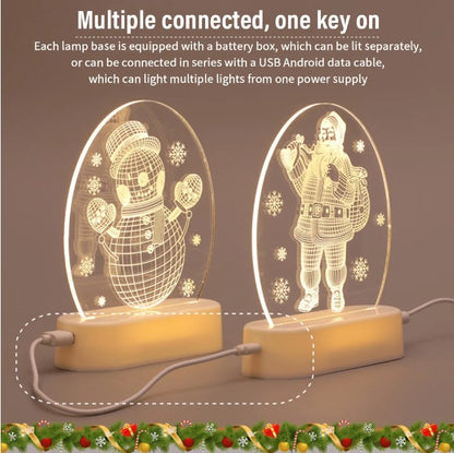 LED Lights 3D Acrylic Christmas Decorations
